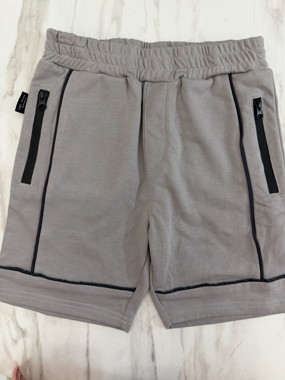Boys Tiny Tribe Gray Active Shorts with Zip Pockets